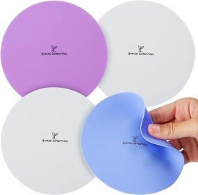 Jar Opener (4PK) - Rubber Jar Gripper for Weak Hands - Bottle Opener for Arthritic Hands - Jar/Lid Opener Gripper Pad - Non Tear - Coaster - Triv