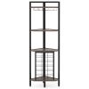 furIndustrial Corner Wine Rack Storage Shelving Unit with Glass Holders