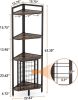 furIndustrial Corner Wine Rack Storage Shelving Unit with Glass Holders