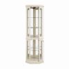 5-Tier Lighted Corner Curio Display Cabinet Adjustable Glass Display Case with Light Bulb Anti-Tipping Hardware for Collectibles, Wine & Decor