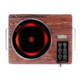 3500W Electric Single Ceramic Stove Electric Cooktop Hot Plate Infrared Countertop Burner with 12 Power & Temperature Levels 0-3H Timer Portable Handl (Option: SingleBurnerWood)