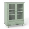 Prohibited Platform: TemuBuffet Cabinet with Glass Doors and Adjustable Shelves, Modern Storage Sideboard Cabine