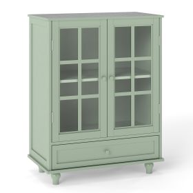 Prohibited Platform: TemuBuffet Cabinet with Glass Doors and Adjustable Shelves, Modern Storage Sideboard Cabine (Option: OLFC0065)