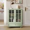 Prohibited Platform: TemuBuffet Cabinet with Glass Doors and Adjustable Shelves, Modern Storage Sideboard Cabine