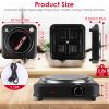 1000W Electric Infrared Single Burner Portable Heating Hot Plate Stove Countertop RV Hotplate with 7.5” Glass Cooktop Stepless Temperature Adjustments