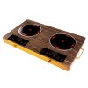 7000W Electric Double Ceramic Stove Electric Cooktop Hot Plate Infrared Countertop Burner 3500W+3500W with 11 Power Levels 0-4H Timer Portable Handle