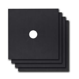 4-Pack Reusable Nonstick Stovetop Burner Protector Liner (Option: BurnerProtectorCoverBlack)