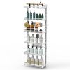Over The Door Pantry Organizer 6-Tier Pantry Door Organizer Carbon Steel 110LBS Loading Easy Install Behind Door Storage For Closet Kitchen Bathroom 5