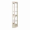 5-Tier Lighted Corner Curio Display Cabinet Adjustable Glass Display Case with Light Bulb Anti-Tipping Hardware for Collectibles, Wine & Decor