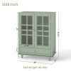 Prohibited Platform: TemuBuffet Cabinet with Glass Doors and Adjustable Shelves, Modern Storage Sideboard Cabine